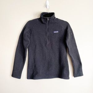 PATAGONIA Better Sweater Quarter Zip Pullover in Black/Charcoal Size XS